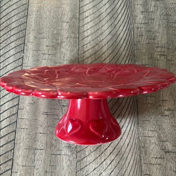 Sur la Table Heart ❤️ Motif Red Decorative 8” Cake 🍰 plate - Picture 6 of 11